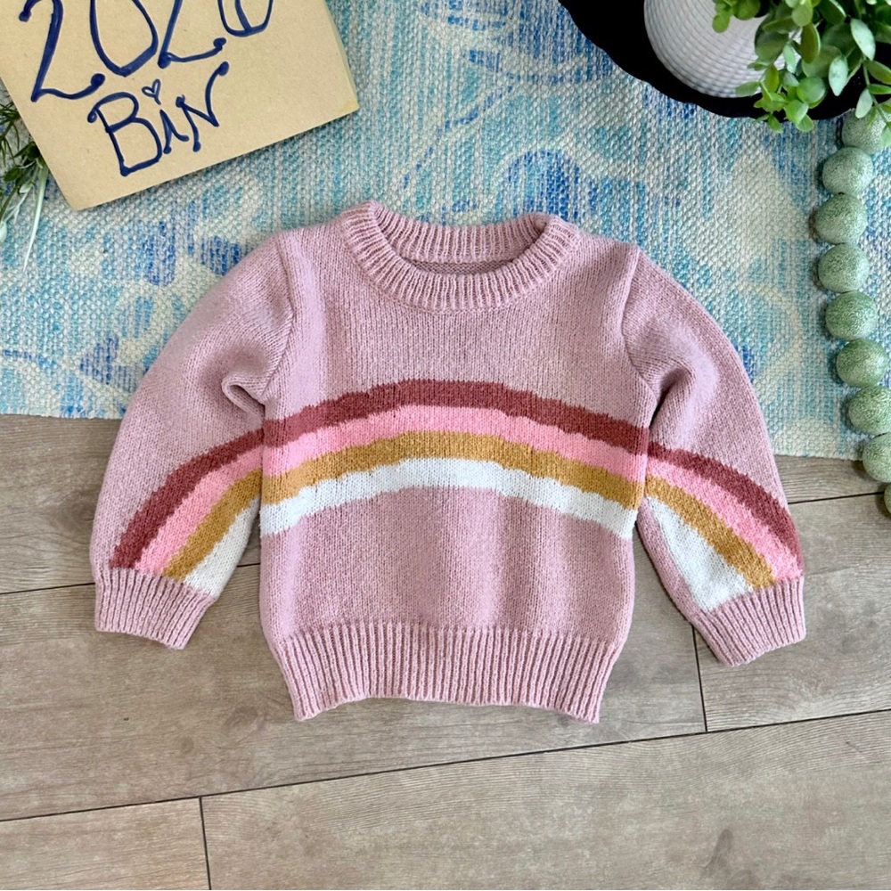 Boutique Baby Toddler Girl’s Boho Rainbow Cozy Sweater Size 18-24 Months
